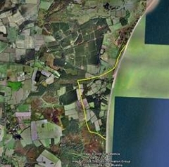 Zoomed out satelite map of UK showing location of Dunwich